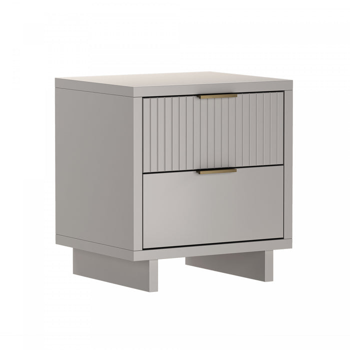 Elara Contemporary 18\" Solid Wood Nightstand in Light Gray (2-Drawer)