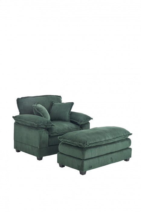 Liam 46.9\" Modern indoor corduroy sofa with 2 soft cushions ,Green Sofa