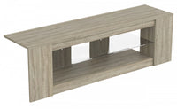 55” TV Stand With 2 Shelves And Tempered Glass - Dark Taupe 