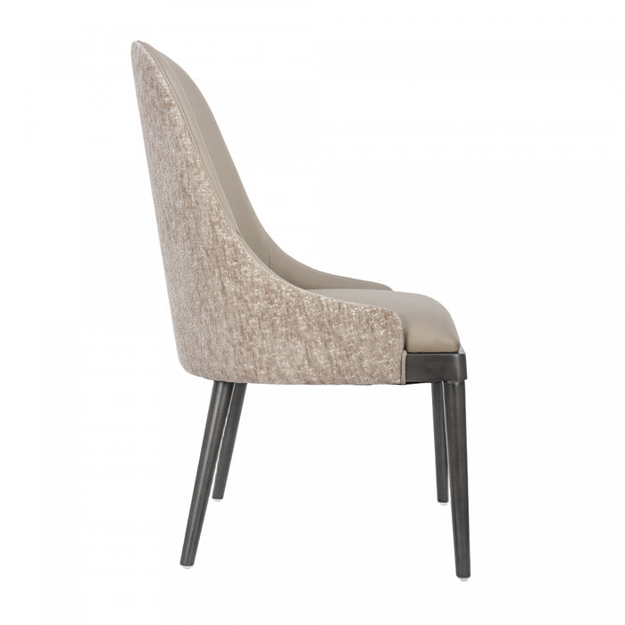 Drew Contemporary Wood Upholstered Side Chair in Taupe - Set of 2