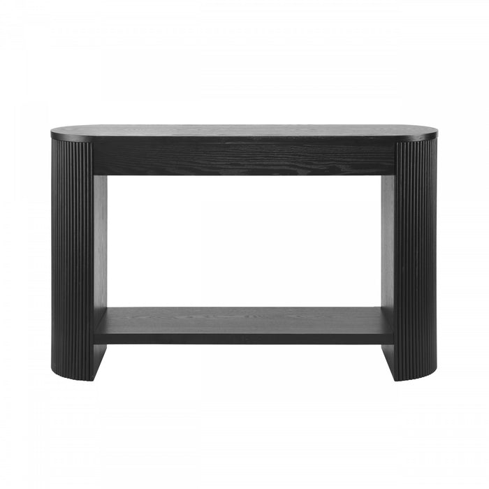 Olivia 47.25“ Modern Sofa Table with Storage and Drawers - Black
