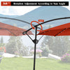 Costway 10FT Patio Offset Umbrella Solar LED 360degrees Rotation Orange