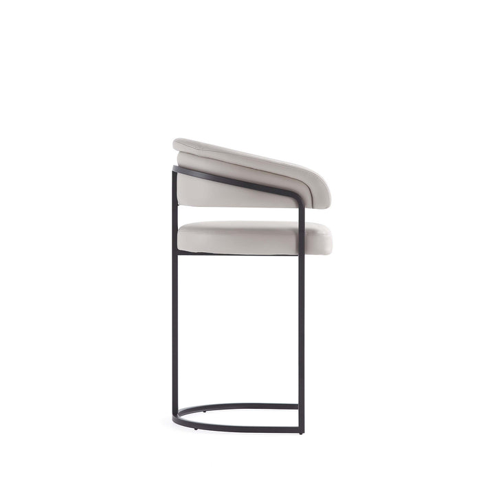 Augusta Modern Metal Upholstered Counter Stool in Light Gray