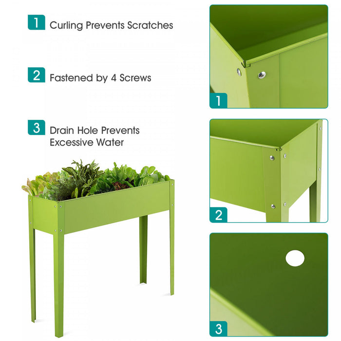 Costway 40\"x12\" Outdoor Elevated Garden Plant Stand Raised Tall Flower Bed