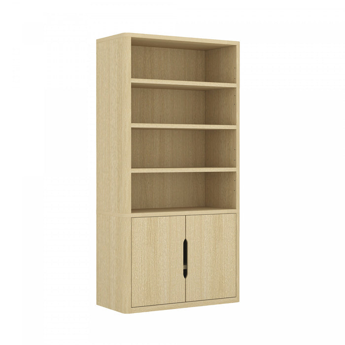 Rivington Modern 40\" Bookcase Cabinet in Natural Oak