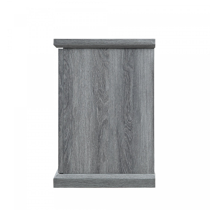 Franklin Modern Farmhouse 2-Piece Electric Fireplace in Black and Gray