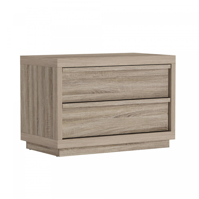 Navis Contemporary 32\" Nightstand in Natural Oak (2-Drawer)