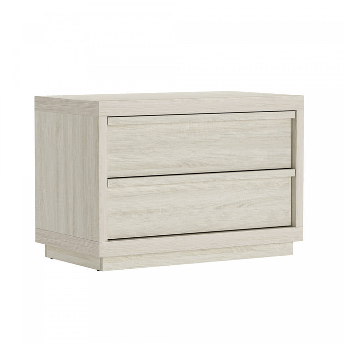 Navis Contemporary 32\" Nightstand in Whitewashed Oak (2-Drawer)