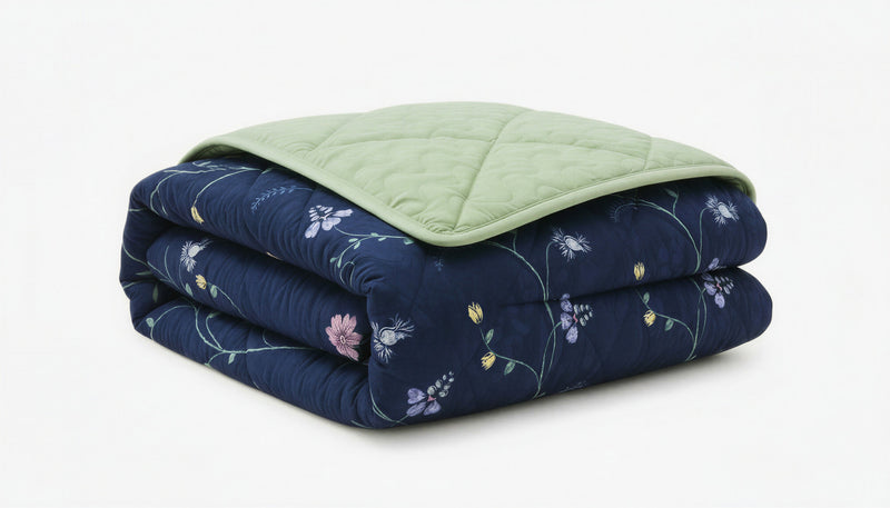 King Size 3-Piece Reversible Floral Quilt Set 