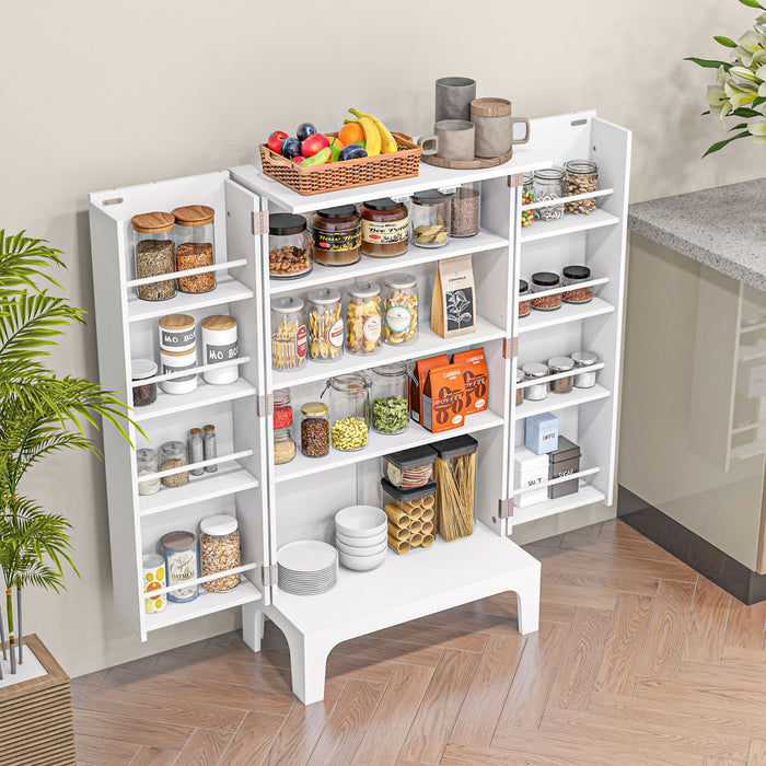 HOMCOM Kitchen Pantry Storage Cabinet w/ 4-tier Shelving, 8 Spice Racks
