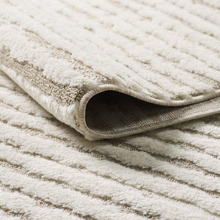 Quinto Beige Waves Shag Area Rug - 6'3\" x 9'