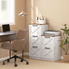 HOMCOM 2 Drawer File Cabinet, Filing Cabinet Fits Letter/A4 Size, White
