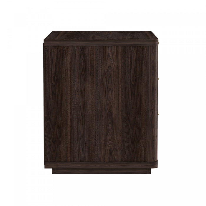 Evelyn Modern 32\" Nightstand in Brown (3-Drawer) - Set of 2
