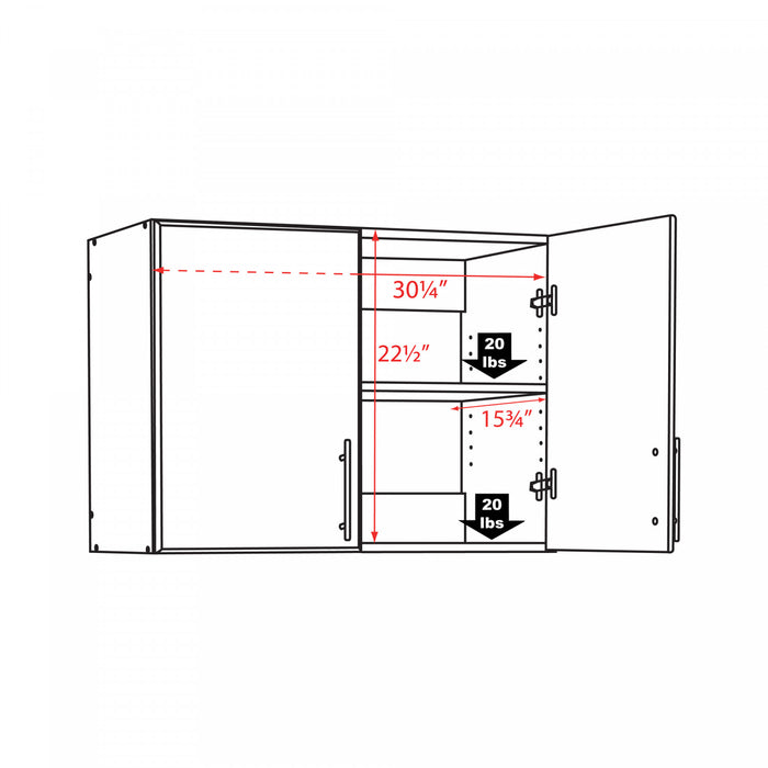 Elite 32\" Stackable Wall Cabinet - White