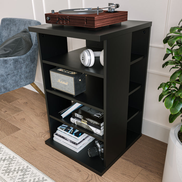 Nordika Jasper 4-Shelf Audio Tower Bookcase - Black