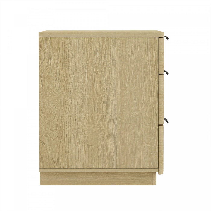 Payton Modern 26\" Nightstand in Natural Oak (3-Drawer) - Set of 2