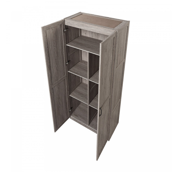 Hopkins Modern 30\" Storage Cabinet in Gray (7-Shelf) - Set of 2 Armoire