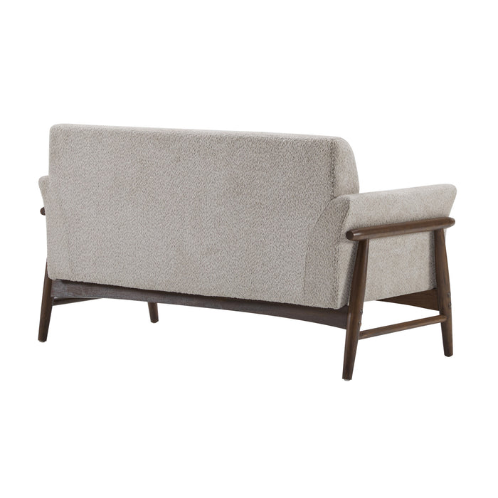 Harper Compact Seating Fabric Modern Loveseat,Almond