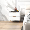 HOMCOM Bedside Table, Nightstand with 2 Drawers for Bedroom, White