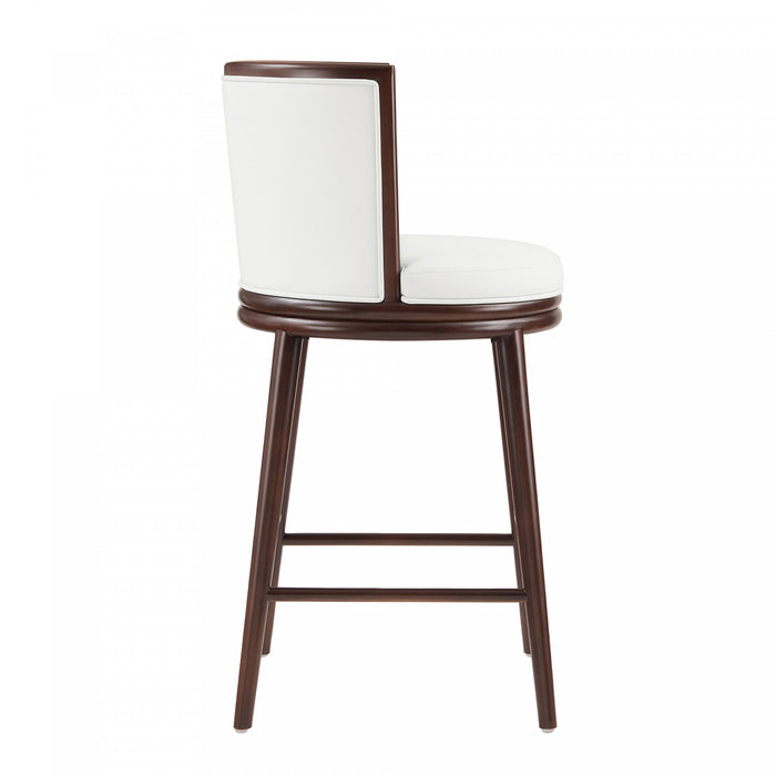 Evalyn Modern Wood Upholstered Barstool in White - Set of 2