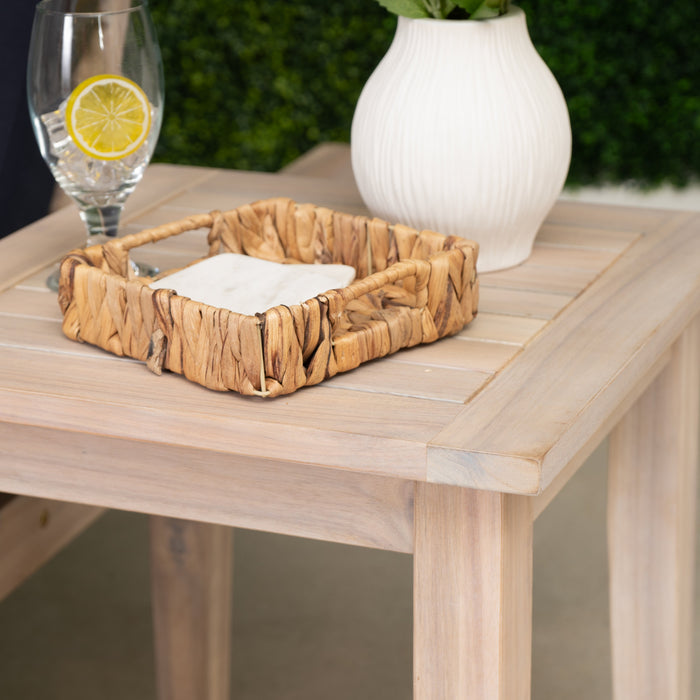 Teagon Outdoor Side Patio Occasional Table - Natural