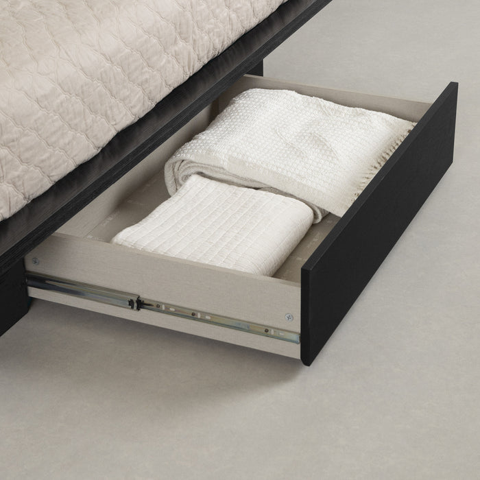 Primo Full Platform Bed And Headboard Set - Black Oak 