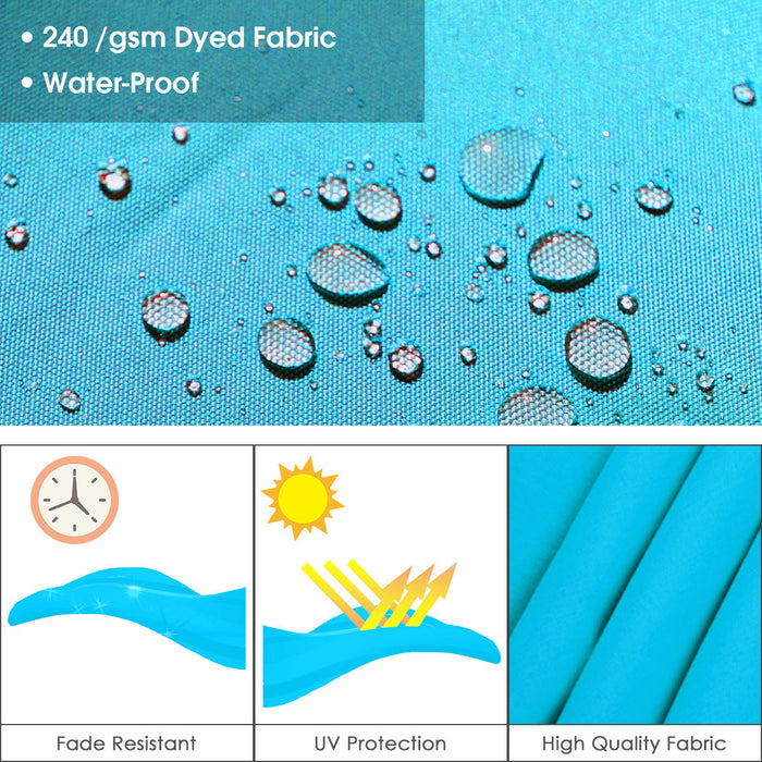 Costway 10Ft Square Patio Offset Cantilever Umbrella 360 Degree Tilt Aluminum Blue