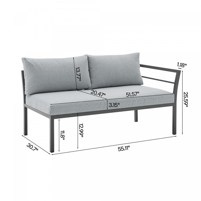 Sunnyside Modern 5-Piece Conversation Set in Gray