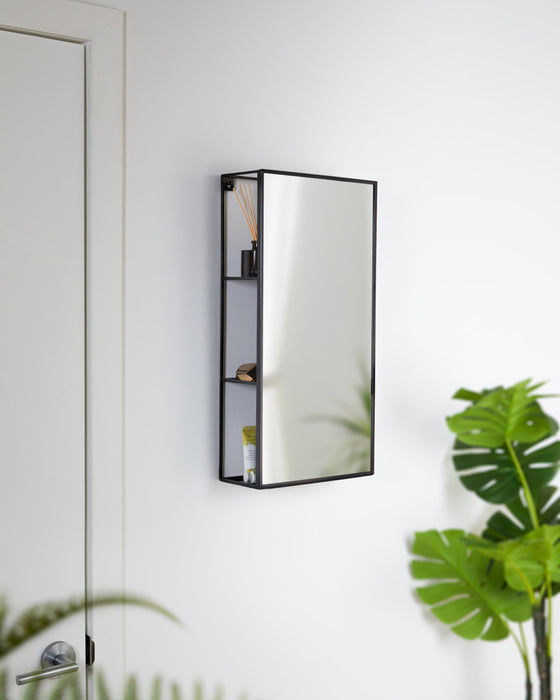 Umbra Cubiko Wall Mirror and Storage Unit - Black