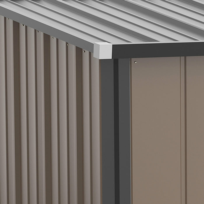 Outsunny 5' X 3' Outdoor Storage Shed, Steel Garden Shed With Single Lockable Door, Tool Storage House For Backyard, Patio, Lawn, Brown