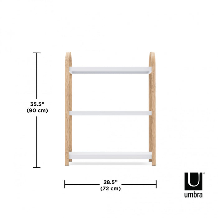 Umbra Modern Bellwood 3-Shelf Bookcase - White and Natural