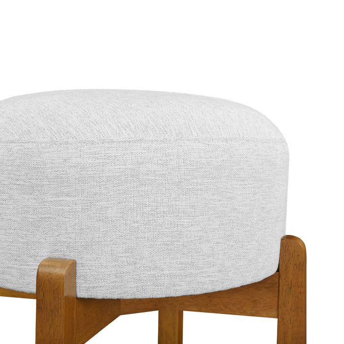 Vera Rubber Wood Bar Stool Set of 4 Indoor Seating with Round Ivory Cushion,Walnut