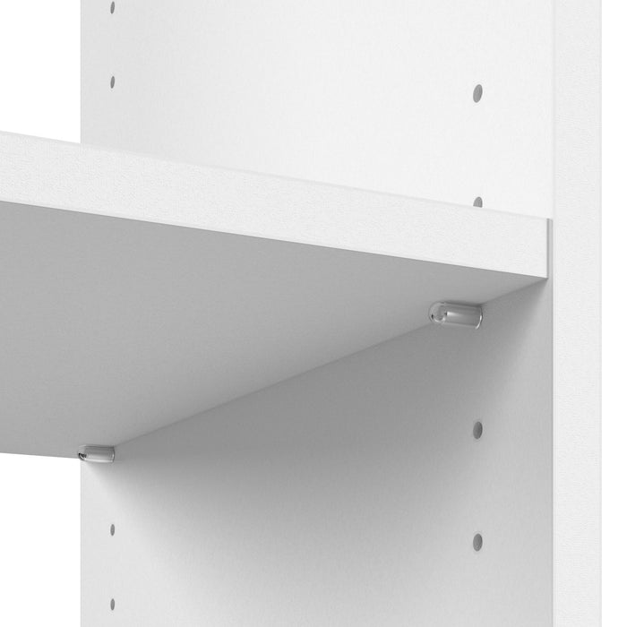 Bestar Carina Closet 24 W Closet Organizer with Clothing Rods, Drawers & Cubbies - White