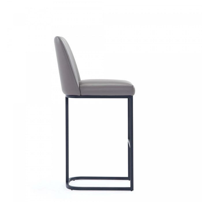 Serena Modern Metal Upholstered Barstool in Taupe - Set of 3 Bar Stool