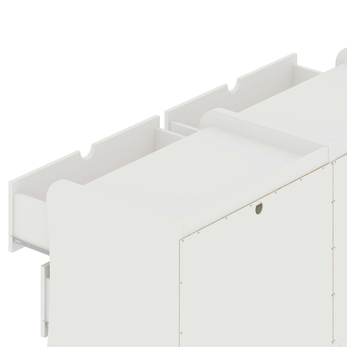 Coney Mid-Century Modern 28\" Nightstand in White (3-Drawer) - Set of 2
