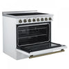 Forno Paolo 36 Inch White Freestanding Electric Range, White, 5.44 cu.ft. - FFSEL6011-36WHT | Cuisiniere electrique Paolo 36 pouces, blanche, 5,44 pi³ - FFSEL6011-36WHT