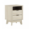 Orlen Mid-Century Modern 2-Drawer Multi-Purpose Nightstand & End Table in Whitewashed Oak | Table de chevet et bout de canape polyvalent Orlen mi-siecle moderne a 2 tiroirs en chene blanchi