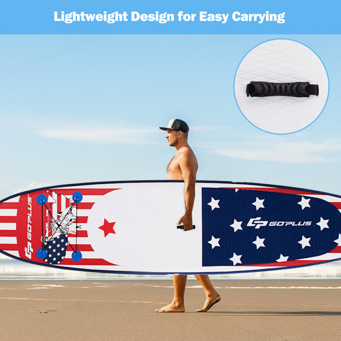Goplus 11' Inflatable Stand Up Paddle Board Surfboard W/pump Aluminum Paddle