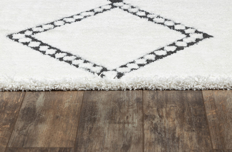 Zelda Contemporary 9'10\" x 12'10\" Area Rug in Ivory Indoor Area Rug