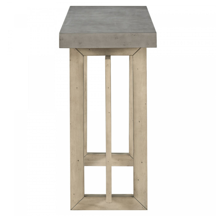 Ethan 59.1'' Triple Rectangle Design Painted Entryway Table with Pine Wood Legs,Grey Sofa Table