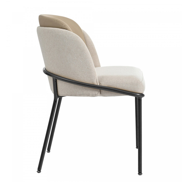 Olivia Set of 4 Modern Dining Chair with Slanted Legs and Adjustable Feet,Beige