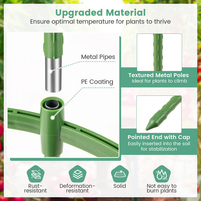 Costway 2-pack Garden Trellis 57\" Plant Support & Tomato Cages With Adjustable Height