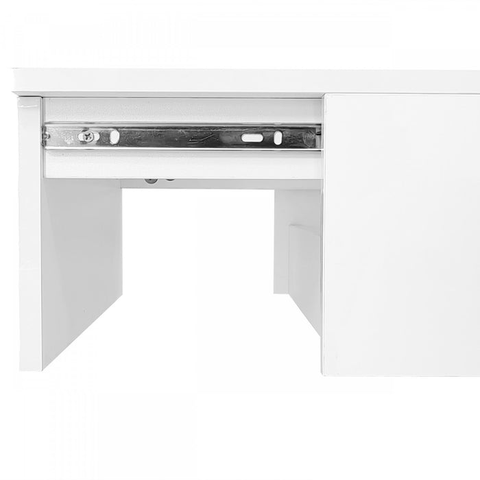 Logan Lift-Top Coffee Table with LED Lighting and Extendable Desktop,White