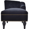 Serena Velvet Chaise Lounge with Button Tufting and Nailhead Trim, Black | Serena Chaise Longue en Velours a Capitonnage Boutonne et Clous Decoratifs, Noir