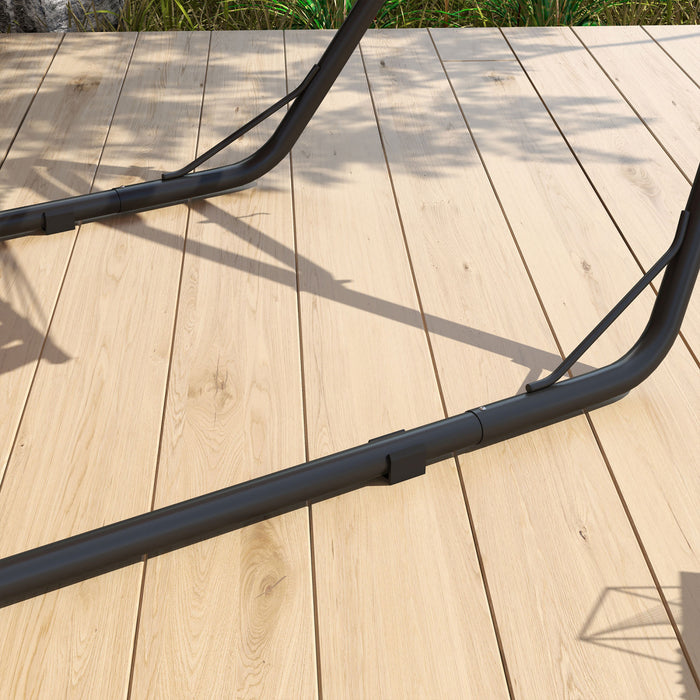 Outsunny Hammock Stand With Adjustable Chains & Hooks, Net Stand, Black