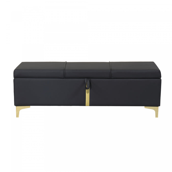 Nicole 2 Piece Bedroom Set With Upholstered Platform Bed And Ottoman Bench,queen Size,black Queen Bed