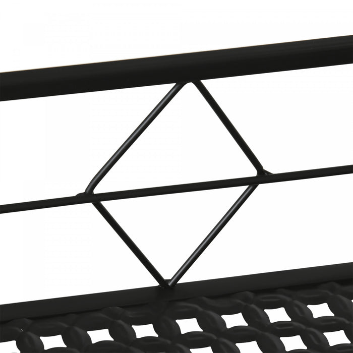 Outsunny 32'' X 12'' Hanging Flower Pot Stand Rack With Hooks, Metal Plant Pot Holder, Railing Shelf, Windows Decorate For Outdoor Garden Balcony Fence Patio