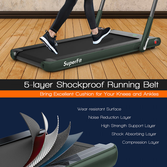 Superfit 2.25hp 2 In 1 Folding Under Desk Treadmill W/ Remote Control App