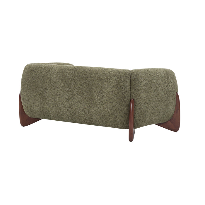 Lillian Solid Wood Modern Boucle Upholstered Loveseat Comfort Seating,Green