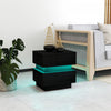 HOMCOM Modern Nightstand with Charging Station and LED Light for Bedroom